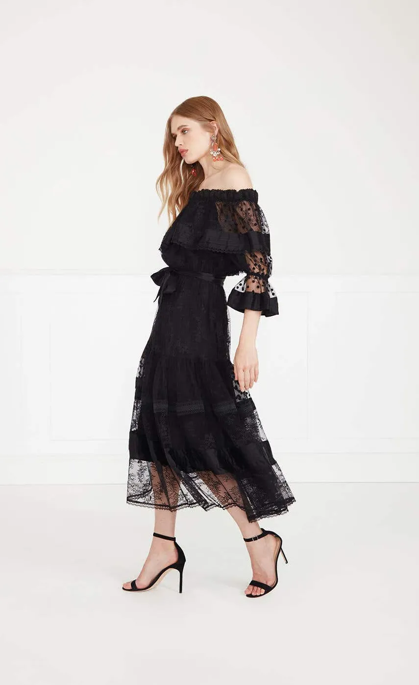 marlow_off_shoulder_dress_2.webp Temperley London Marlow Off Shoulder Dress<Women Dresses & Jumpsuits