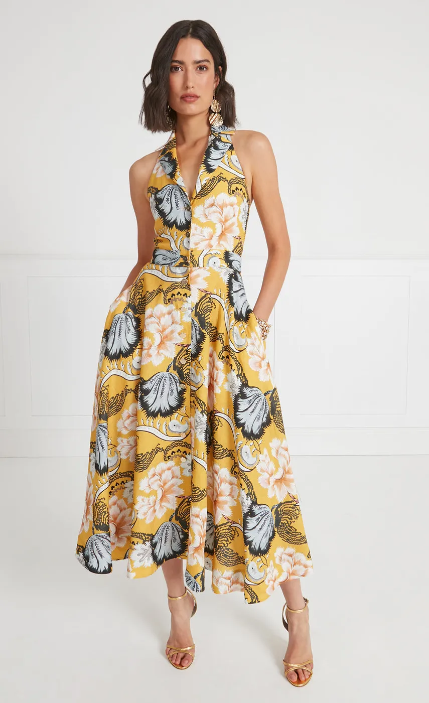 Temperley London Olive Print Halter Dress<Women Dresses & Jumpsuits