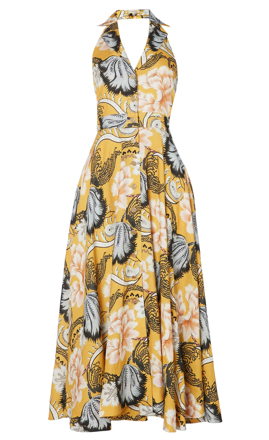 Temperley London Olive Print Halter Dress<Women Dresses & Jumpsuits