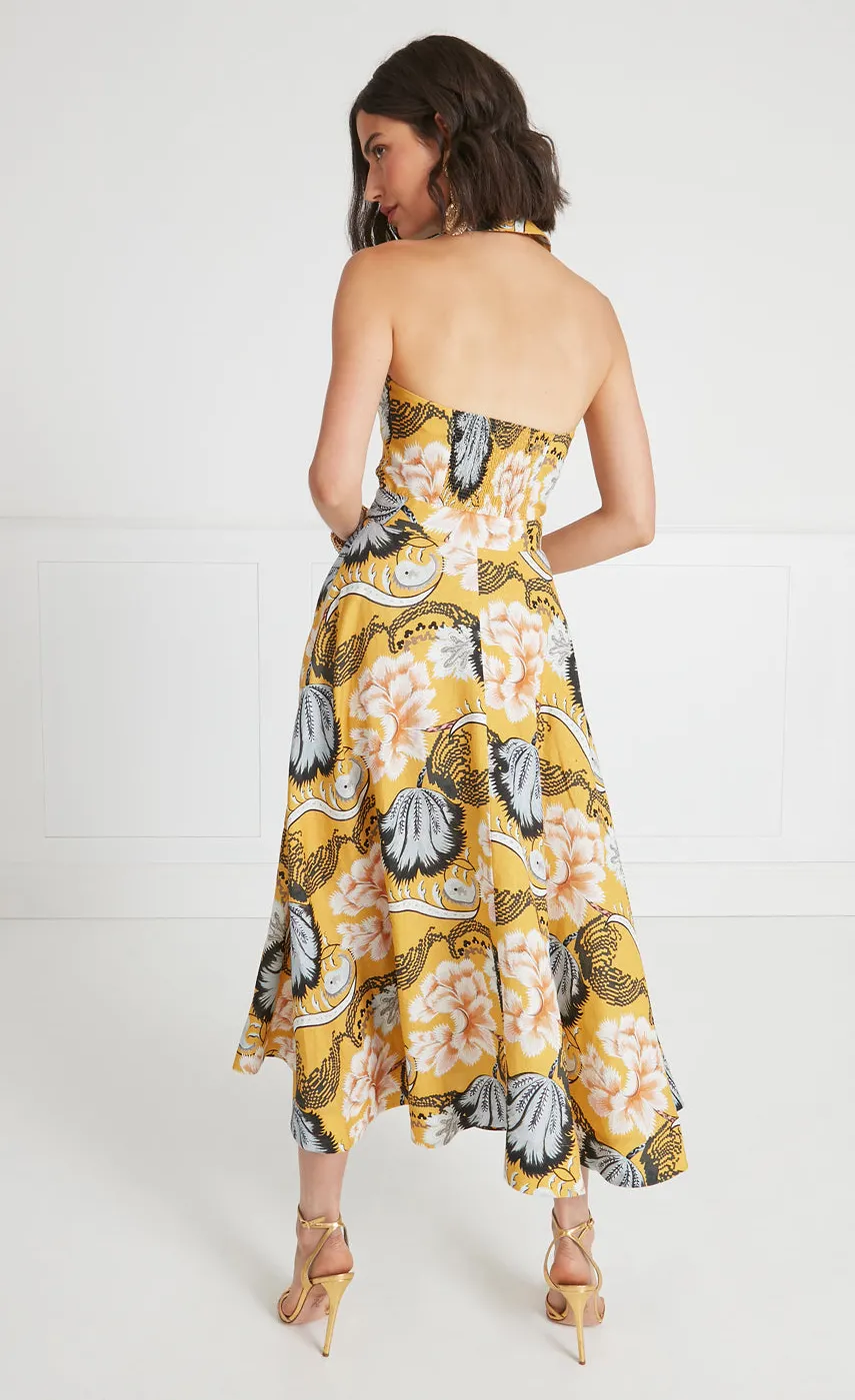 olive_print_halter_dress_3-1.webp Temperley London Olive Print Halter Dress<Women Dresses & Jumpsuits