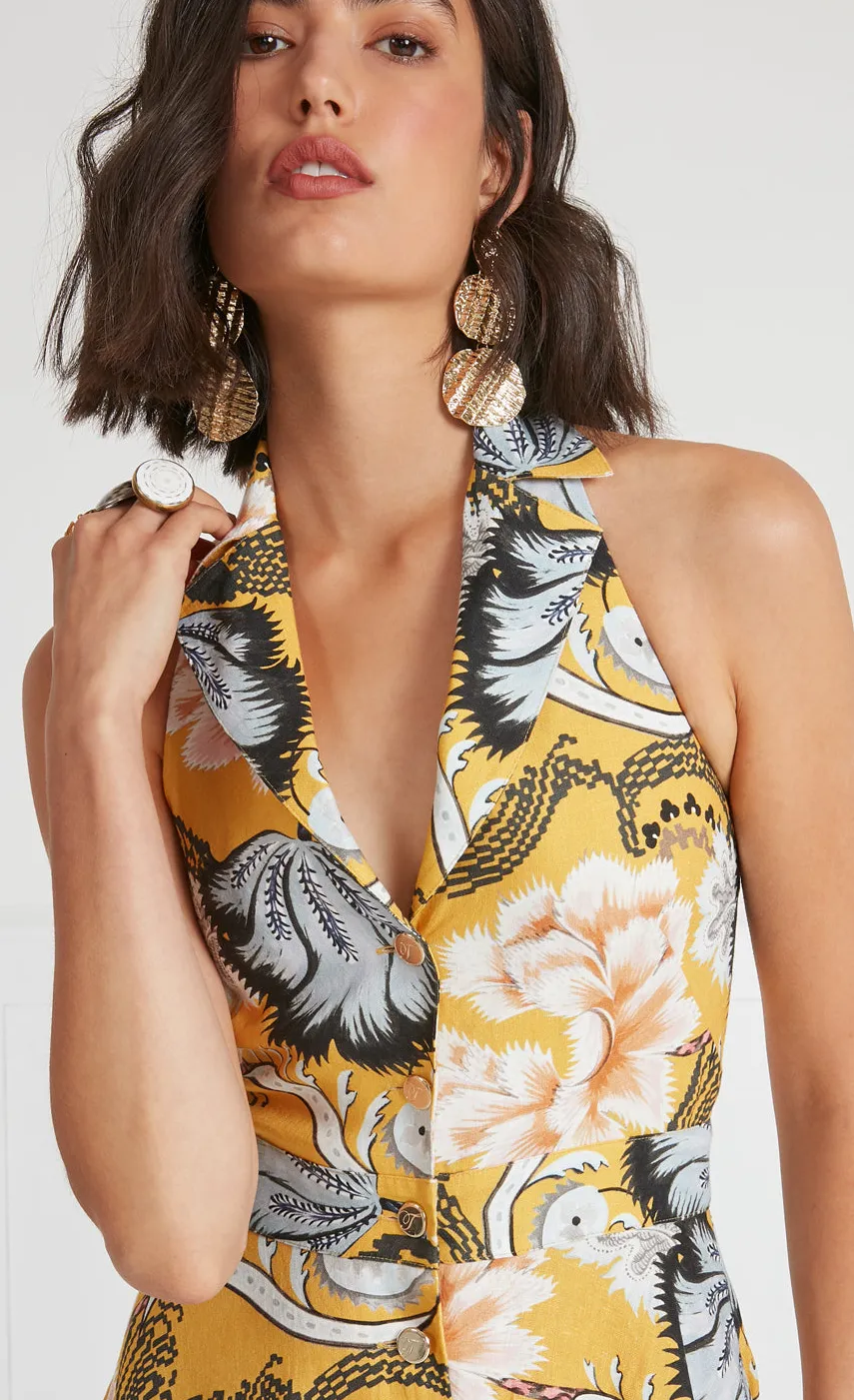 olive_print_halter_dress_4-1.webp Temperley London Olive Print Halter Dress<Women Dresses & Jumpsuits