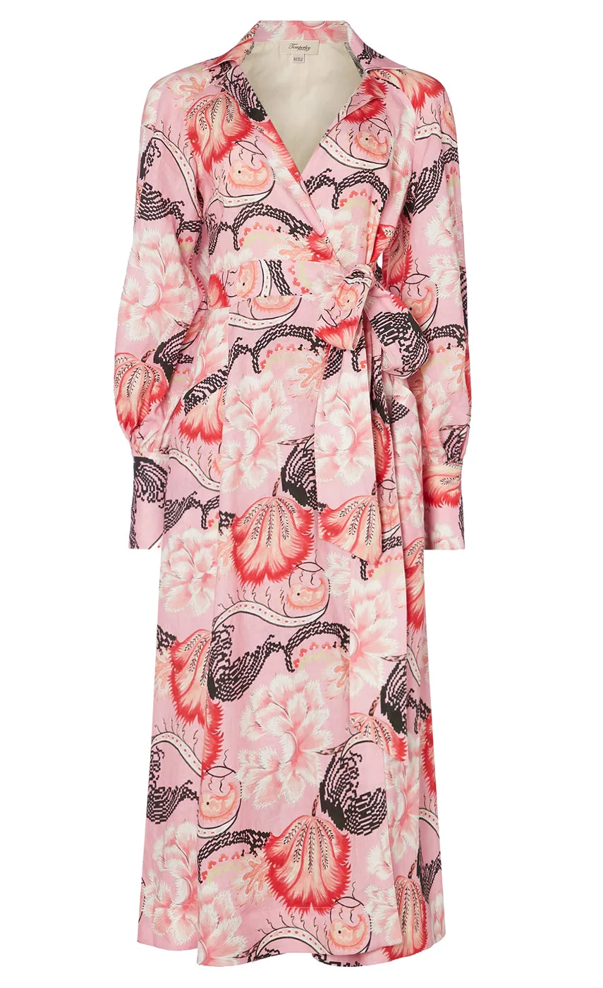 Temperley London Olive Print Wrap Dress<Women Dresses & Jumpsuits